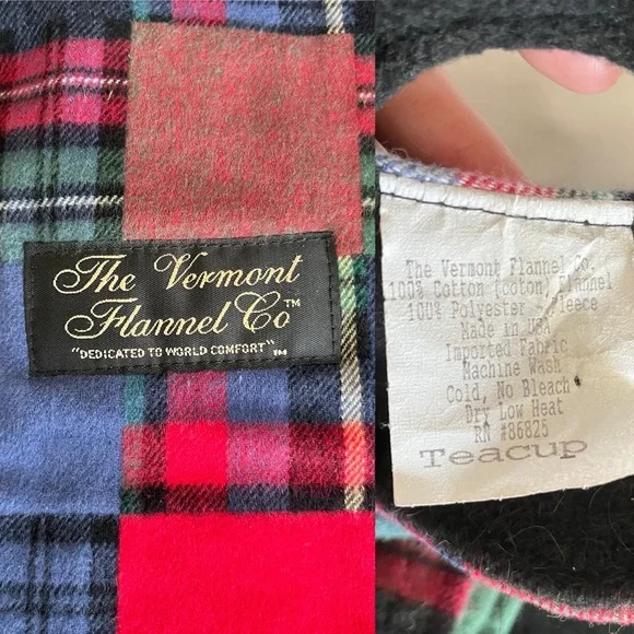 The Vermont Flannel Co Patchwork Dog Jacket Plaid Teacup XXS - Picture 5 of 7